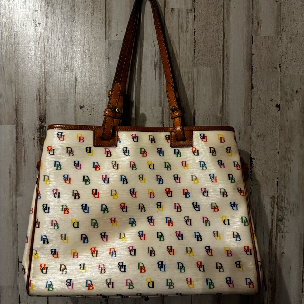 Vintage (2008) Dooney & Bourke Colorful Logo Tote - Picture 2 of 3